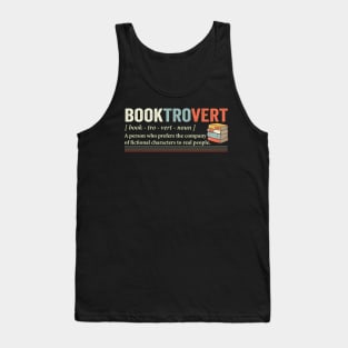 Booktrovert Definition Librarian meme retro Book Lovers Tank Top
